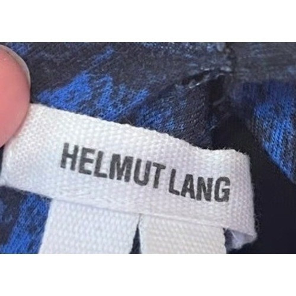 Draped Open Back Ruched Helmut Lang Sheath Dress 4 Blue Black - Picture 6 of 7
